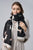 Mixed Dog Print Wool Frayed Scarf