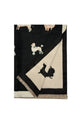 Mixed Dog Print Wool Frayed Scarf