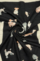 Mixed Dog Print Wool Frayed Scarf