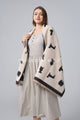 Mixed Dog Print Wool Frayed Scarf
