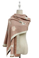 Mixed Dog Print Wool Frayed Scarf