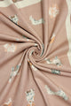 Mixed Dog Print Wool Frayed Scarf