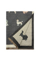 Mixed Dog Print Wool Frayed Scarf