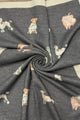 Mixed Dog Print Wool Frayed Scarf