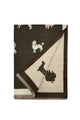 Mixed Dog Print Wool Frayed Scarf