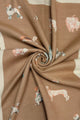 Mixed Dog Print Wool Frayed Scarf