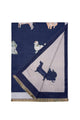 Mixed Dog Print Wool Frayed Scarf