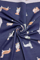 Mixed Dog Print Wool Frayed Scarf