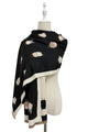 Owl Print Wool Frayed Scarf