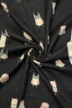 Owl Print Wool Frayed Scarf