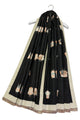 Owl Print Wool Frayed Scarf