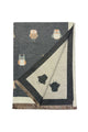Owl Print Wool Frayed Scarf