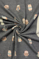 Owl Print Wool Frayed Scarf