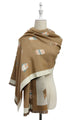 Owl Print Wool Frayed Scarf