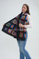 Retro Circle Wool Frayed Scarf