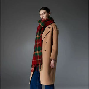 Tartan Check Wool Tassel Scarf