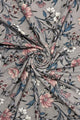 Pretty Camellia Floral Print Frayed Scarf