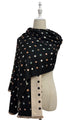 Mini Polka Dot Reversible Wool Frayed Scarf