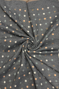Mini Polka Dot Reversible Wool Frayed Scarf