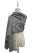 Mini Polka Dot Reversible Wool Frayed Scarf