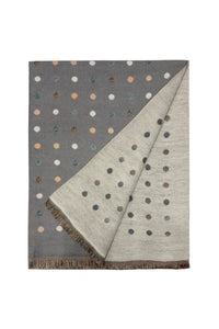 Mini Polka Dot Reversible Wool Frayed Scarf