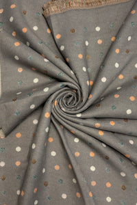 Mini Polka Dot Reversible Wool Frayed Scarf