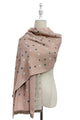 Mini Polka Dot Reversible Wool Frayed Scarf