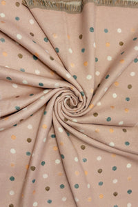 Mini Polka Dot Reversible Wool Frayed Scarf