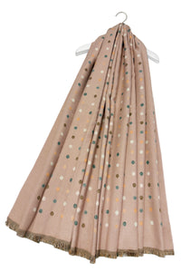 Mini Polka Dot Reversible Wool Frayed Scarf