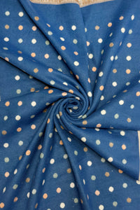 Mini Polka Dot Reversible Wool Frayed Scarf