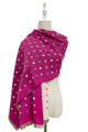 Mini Polka Dot Reversible Wool Frayed Scarf