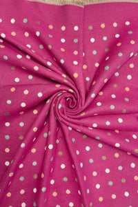 Mini Polka Dot Reversible Wool Frayed Scarf