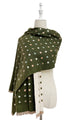 Mini Polka Dot Reversible Wool Frayed Scarf