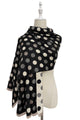 Polka Dot Reversible Wool Frayed Scarf