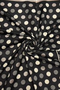 Polka Dot Reversible Wool Frayed Scarf