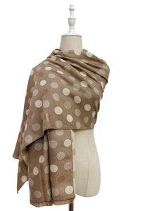 Polka Dot Reversible Wool Frayed Scarf