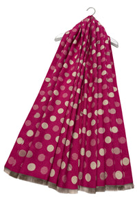 Polka Dot Reversible Wool Frayed Scarf