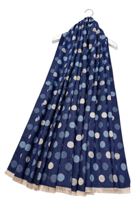 Polka Dot Reversible Wool Frayed Scarf