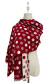 Polka Dot Reversible Wool Frayed Scarf