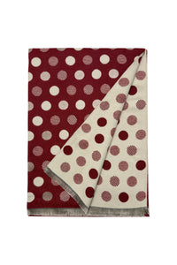 Polka Dot Reversible Wool Frayed Scarf