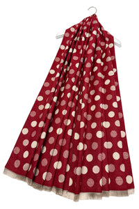 Polka Dot Reversible Wool Frayed Scarf