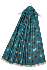 Polka Dot Reversible Wool Frayed Scarf