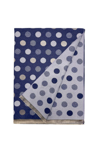 Polka Dot Reversible Wool Frayed Scarf