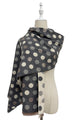 Polka Dot Reversible Wool Frayed Scarf