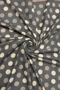 Polka Dot Reversible Wool Frayed Scarf