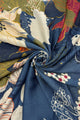 Beautiful Lily Flower Border Print Frayed Scarf