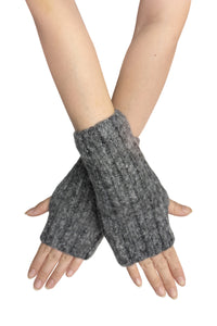 Cosy Plain Knitted Fingerless Gloves