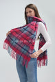Silver Glitter Check Tassel Scarf