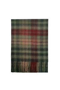 Multi Check Print 100% Wool Tassel Scarf