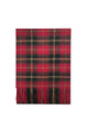 Multi Check Print 100% Wool Tassel Scarf